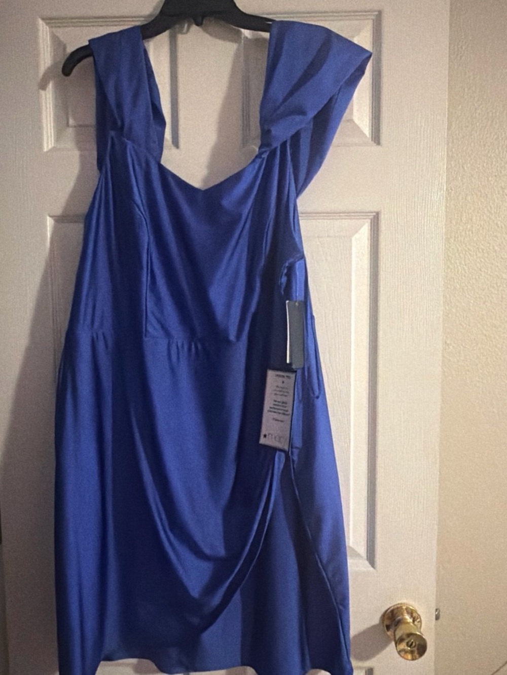 Macy's Satin Midi Dress in Cobalt Blue